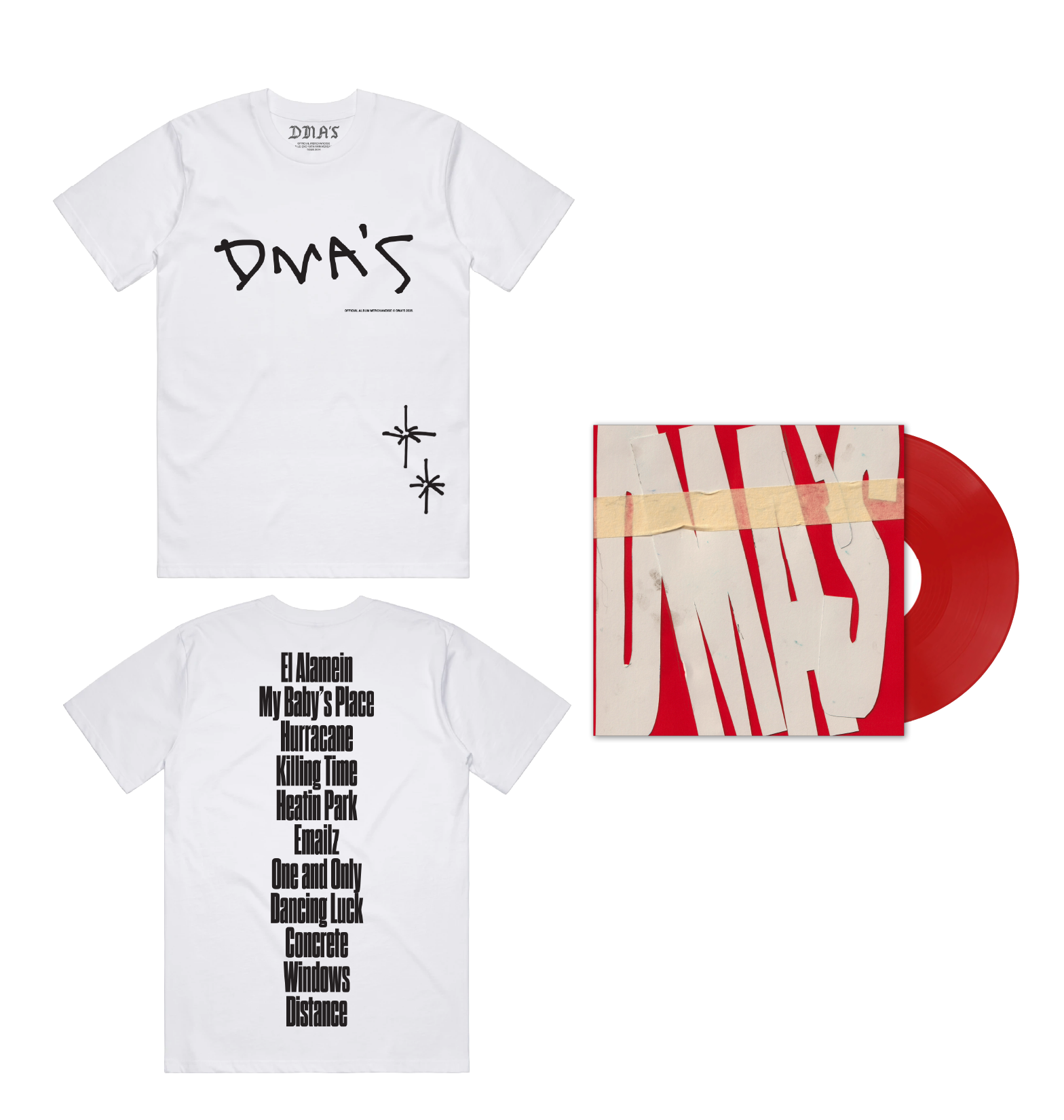 DMA'S TRACKLIST TEE + RED VINYL