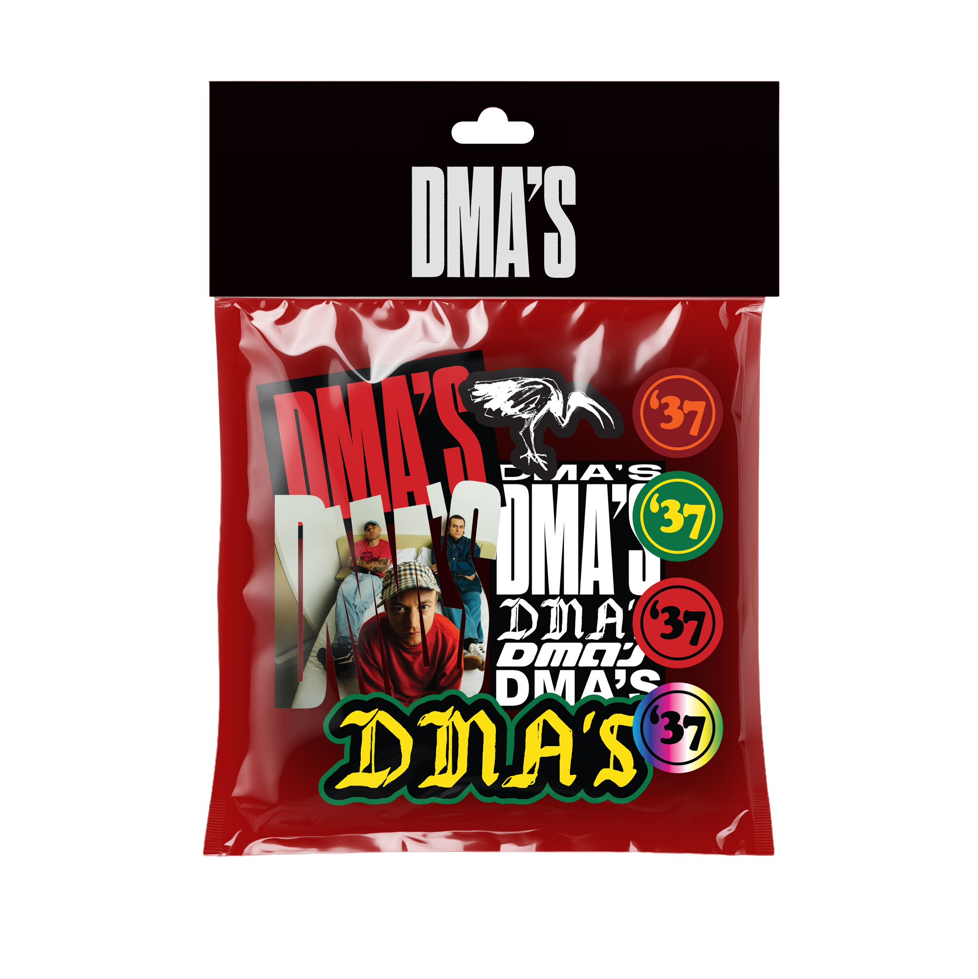 DMA'S sticker pack front view.